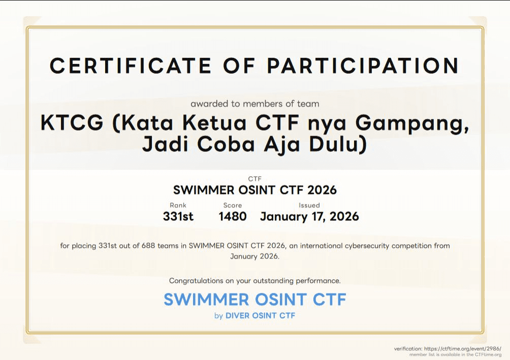 SWIMMER OSINT CTF 2026 by DIVER OSINT CTF